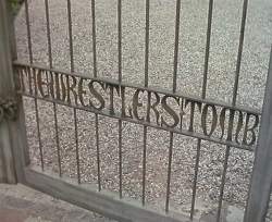 The gates to Hedley Shale's house - they say 'The Wrestler's Tomb' on them