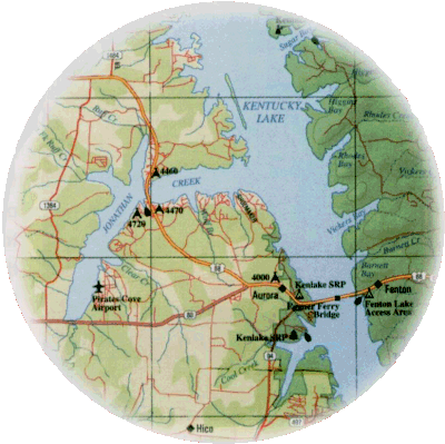 Map of Jonathan Creek in Kentucky, USA.  Taken from the book "The World of Jonathan Creek" by Steve Clark, copyright belongs to the BBC.